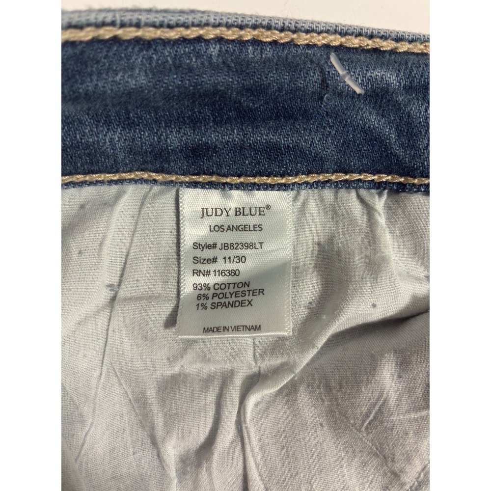 Judy Blue Boyfriend Fit Distressed Paint Splatter Jeans Light Wash 11/30 - Picture 7 of 12